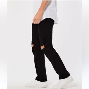 Hollister Vintage Straight Men’s Black Jeans 32x30 Denim Ripped Teen Baggy